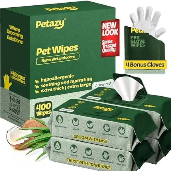 Hypoallergenic XL Dog Wipes 400 Count | Paws, Ears & Body