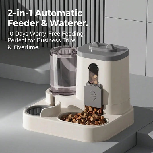 4 Colors Gravity Pet Feeder Water Dispenser Cute Cat Shaped Automatic Food Water Bowl Large Capacity Detachable Stable Anti Slip Base Feeding Supplies For Cats Puppies Small Animals Home Indoor Use