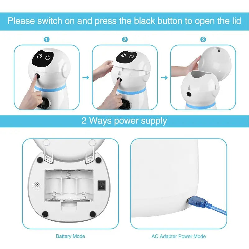Smart Cat Feeder with Stainless Steel Bowl – Automatic Food Dispenser