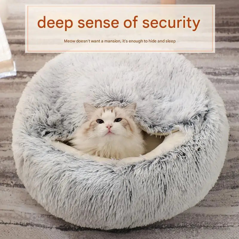Winter Princess Cat Bed β Semi-Enclosed Deep Sleep Nest