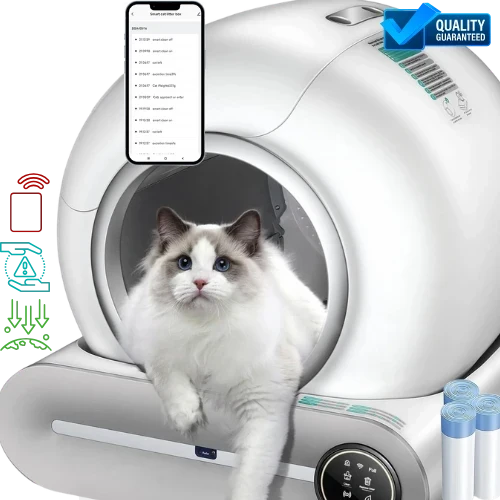 (2025) Smart Self-Cleaning Litter Box for Cats – Large 65L + 9L Robot with Deodorizer, Health Tracker & App Control