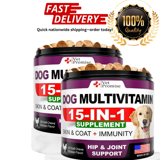 (2 Pack) Dog Multivitamin Chewable with Glucosamine Dog Vitamins and