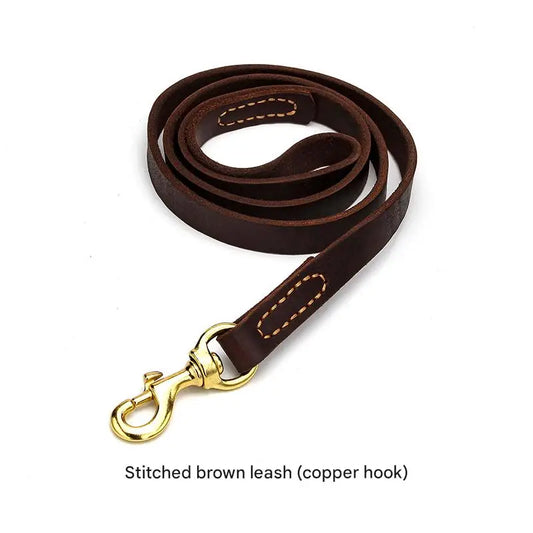 Leather Dog Leash for Large Dogs – German Shepherd & Golden Retriever