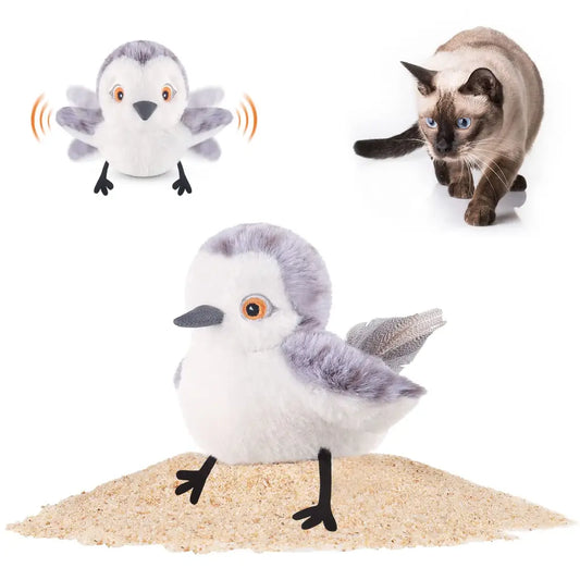 Potaroma Flapping Bird Cat Toy - Motion Sensor, Chirps & Catnip