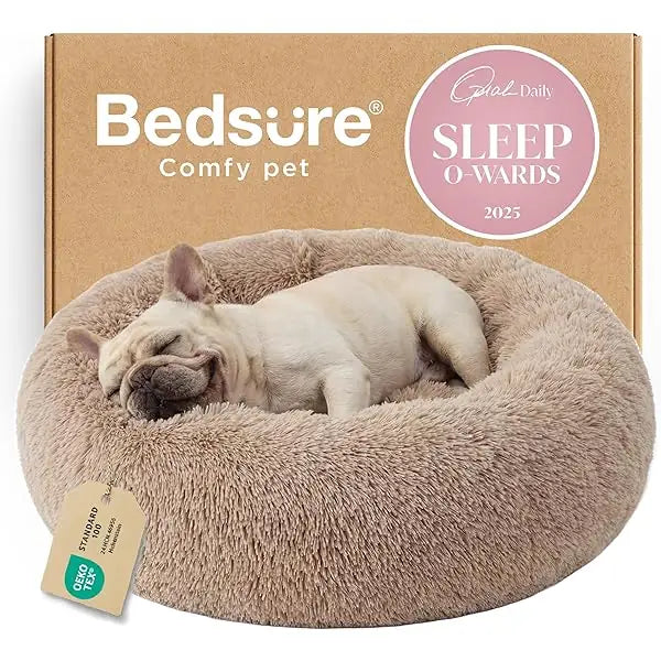 Calming Donut Dog Bed 30 inch Medium Anti-Anxiety Round