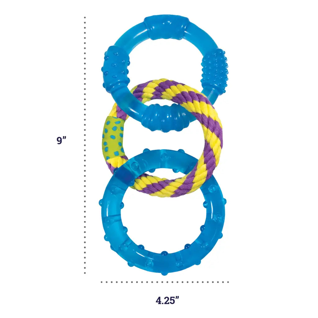 Petstages Dental Links Dog Chew Toy – Puppies &Adults, Strong Chewers, Multiple Textures & Rope