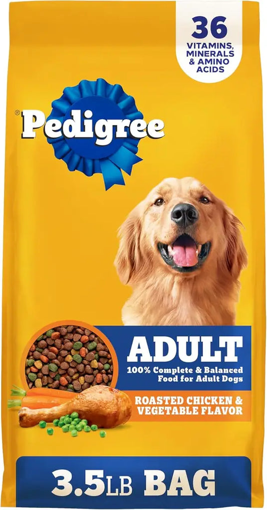 Pedigree Adult Dry Dog Food | Complete Nutrition | Grilled Steak & Vegetable, Chicken | 3.5 lb & 18 lb Bags