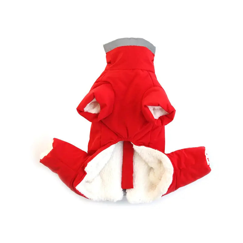 Arctic Glow Reflective Jacket - Plush Winter Dog Coat