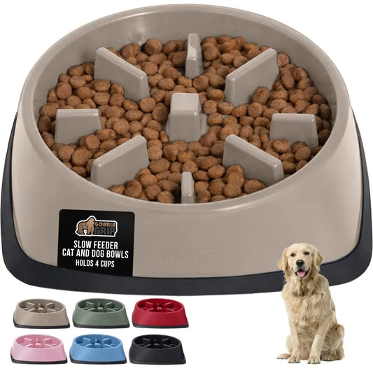 GORILLA GRIP Slow Feeder Dog Bowl | Stop Bloat & Improve Digestion