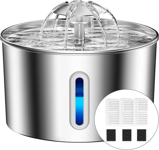 Cat Water Fountain Stainless Steel – 74oz, Quiet Pump, Healthy Hydration