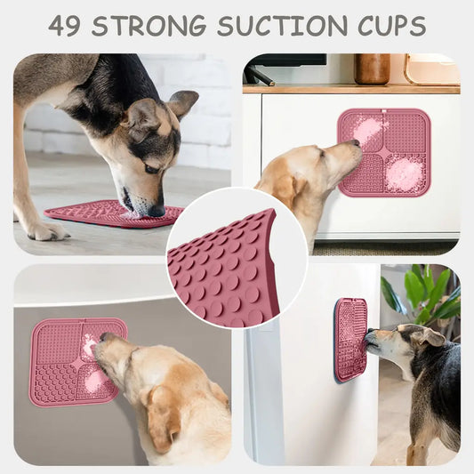 ChefAide 2 Pack Lick Mat for Dogs & Cats with Suction Cups – Slow Feeder, Anxiety Relief