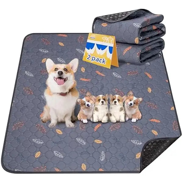 Washable Reusable Puppy Pads 2-Pack Waterproof Dog Pee Pads