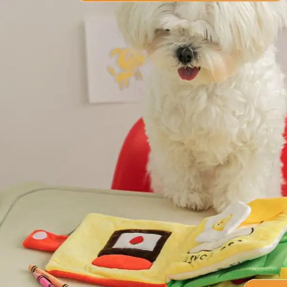 Interactive Sniffing Dog Toy – Food Hiding Cloth Book