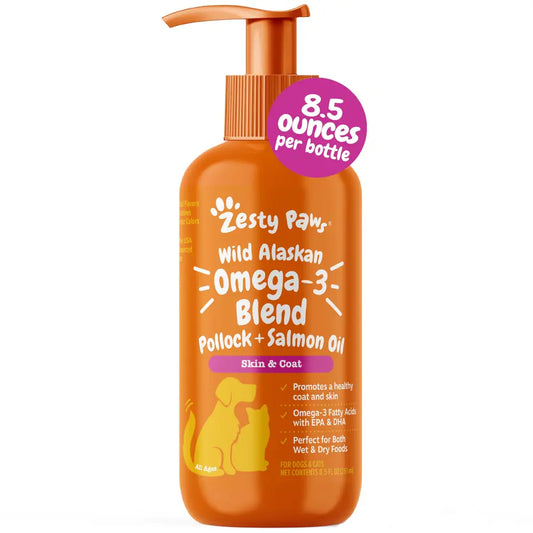 Salmon Oil for Dogs & Cats — Zesty Paws Wild Alaskan Omega-3 Blend