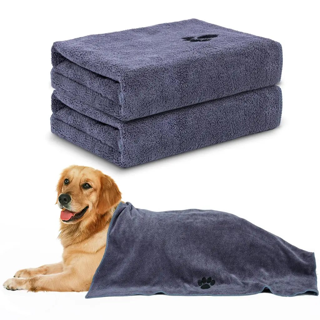 WOUSEDO Microfiber Dog Towels for Drying Dogs – Super Absorbent Quick Dry Pet Bath Towel