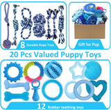 Beiker 20-Pack Puppy Chew Toys | Teething Kit for Small Dogs
