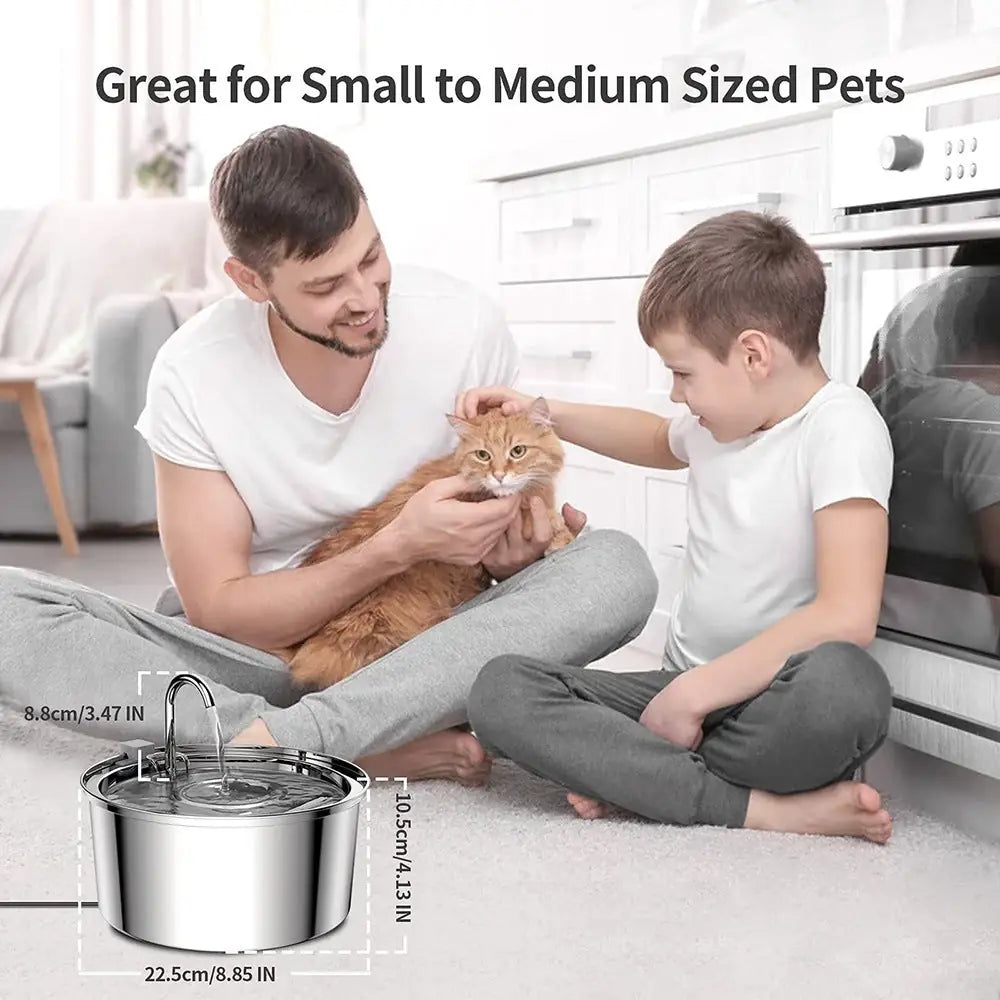 3.2L Stainless Steel Pet Drinking Fountain – Automatic Water Circulation for Cats & Dogs