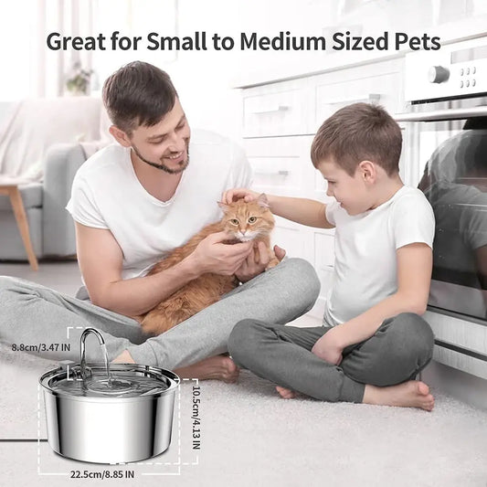 3.2L Stainless Steel Pet Drinking Fountain – Automatic Water Circulation for Cats & Dogs