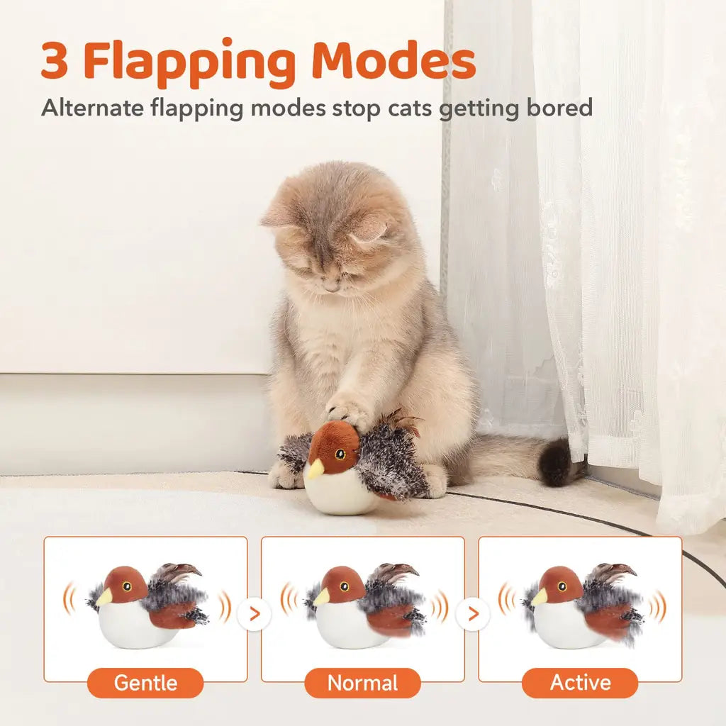Potaroma Cat Toys Rechargeable Flapping Duck with SilverVine Catnip, Lifelike Quack Chirping, Touch Activated Kitten Kicker Plush Interactive Exercise Toys for All Breeds