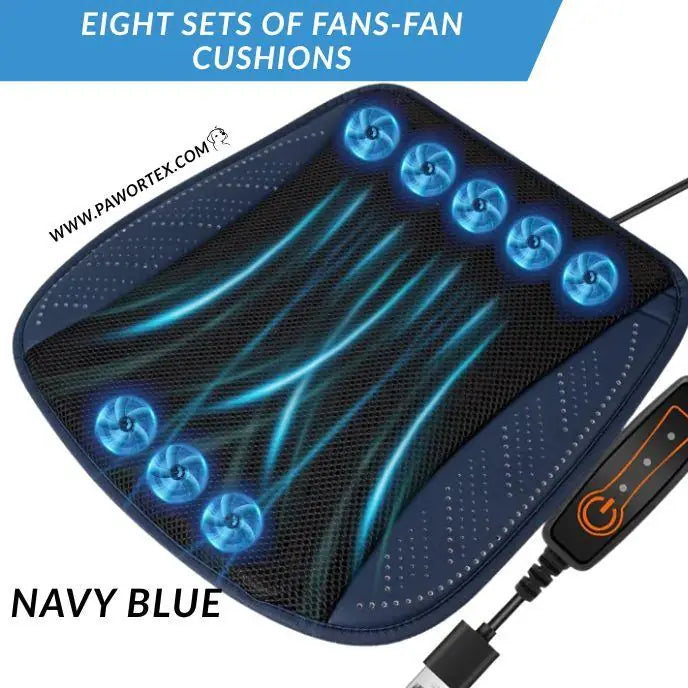 3D Ice Silk Car Seat Cooler - Summer Breathable Cushion with USB Fan
