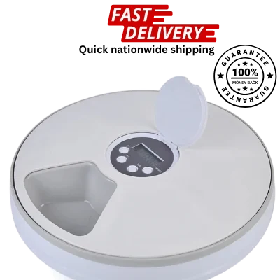 6-Meal Smart Pet Feeder – Automatic Timed Feeding Bowl