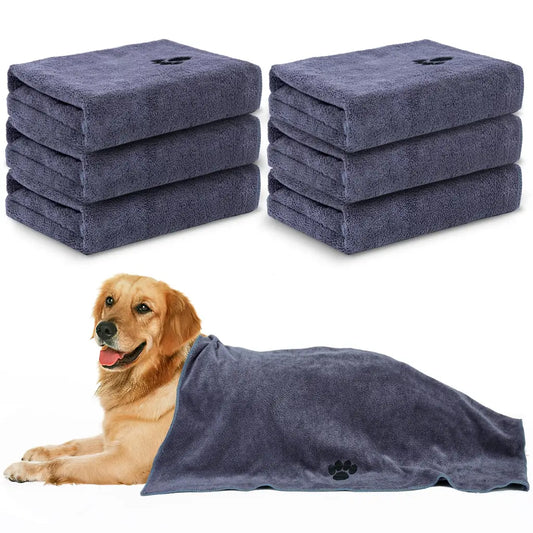 WOUSEDO Microfiber Dog Towels for Drying Dogs – Super Absorbent Quick Dry Pet Bath Towel