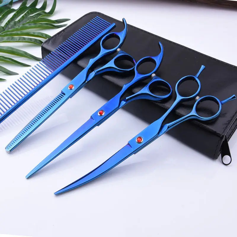 7.0 Inch Jipai Colorful Pet Grooming Scissors Set – Professional Colorful Stainless Steel Shears for Dogs & Cats