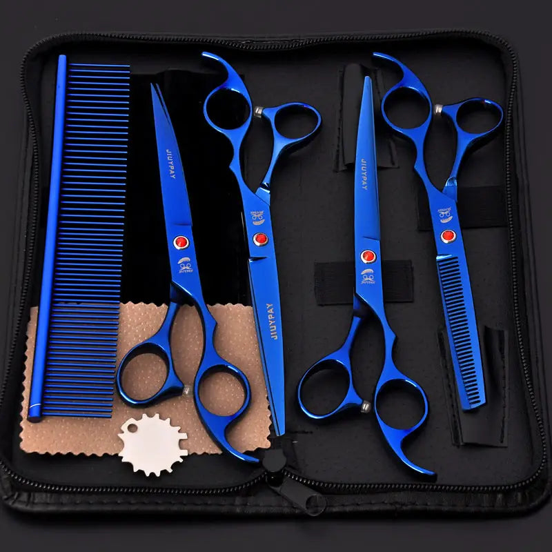 7.0 Inch Jipai Colorful Pet Grooming Scissors Set – Professional Colorful Stainless Steel Shears for Dogs & Cats