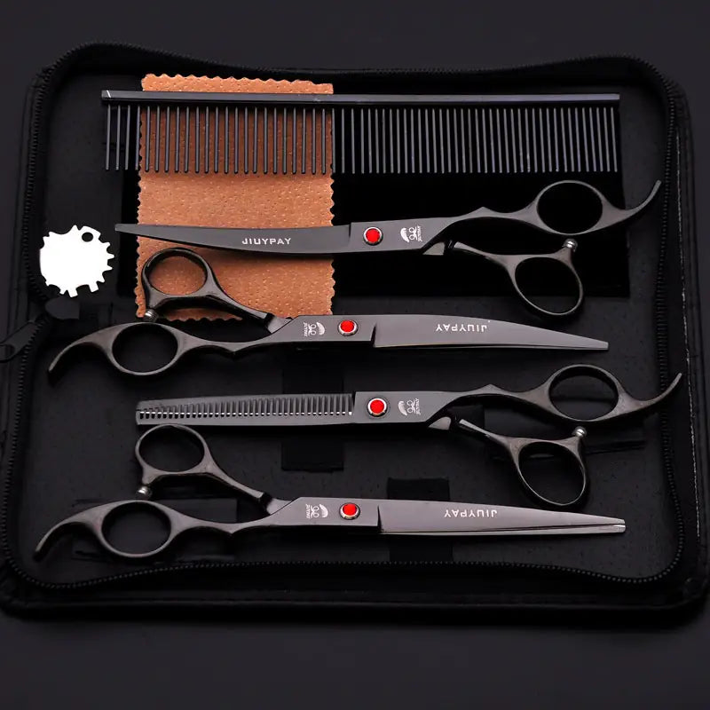 7.0 Inch Jipai Colorful Pet Grooming Scissors Set – Professional Colorful Stainless Steel Shears for Dogs & Cats