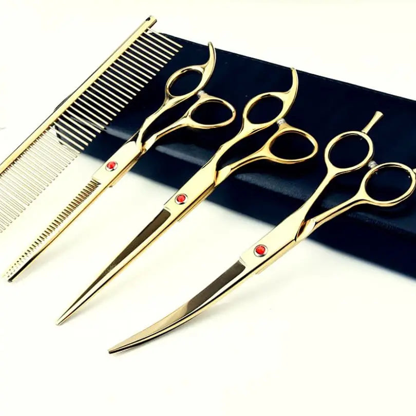 7.0 Inch Jipai Colorful Pet Grooming Scissors Set – Professional Colorful Stainless Steel Shears for Dogs & Cats