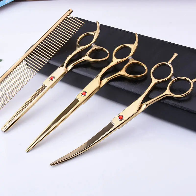 7.0 Inch Jipai Colorful Pet Grooming Scissors Set – Professional Colorful Stainless Steel Shears for Dogs & Cats