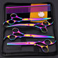 7.0 Inch Jipai Colorful Pet Grooming Scissors Set – Professional Colorful Stainless Steel Shears for Dogs & Cats
