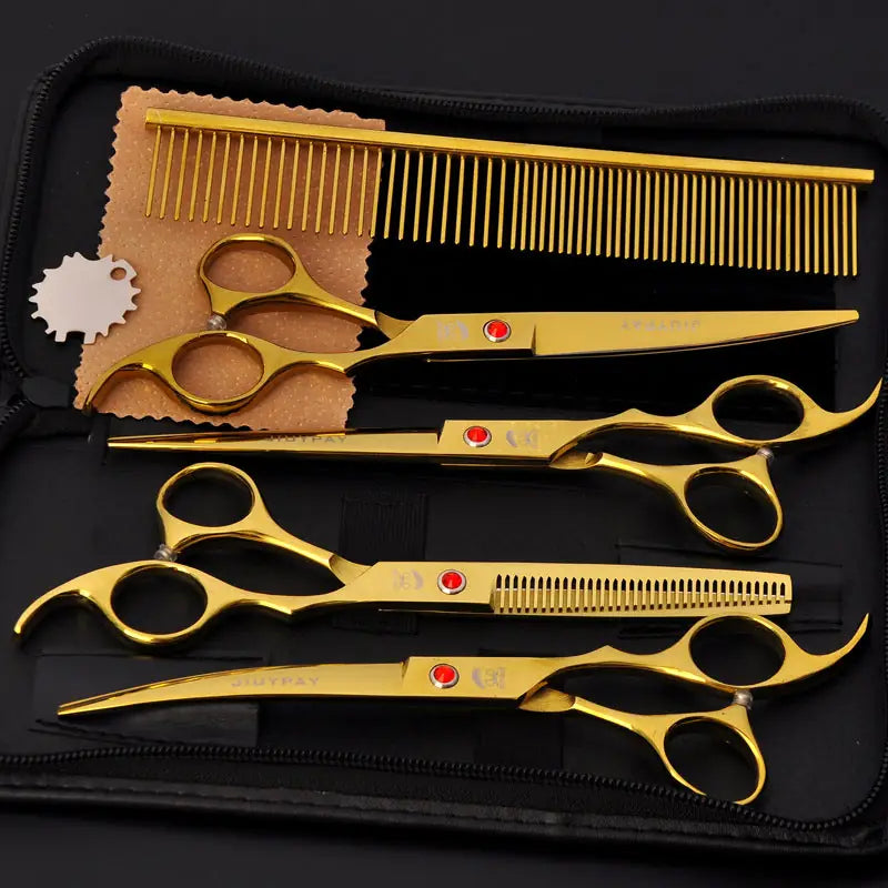7.0 Inch Jipai Colorful Pet Grooming Scissors Set – Professional Colorful Stainless Steel Shears for Dogs & Cats