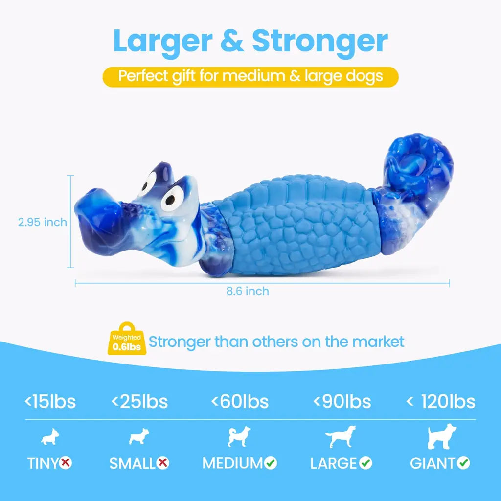 HGB Indestructible Dog Chew Toy for Aggressive Chewers – Squeaky Dental Nylon