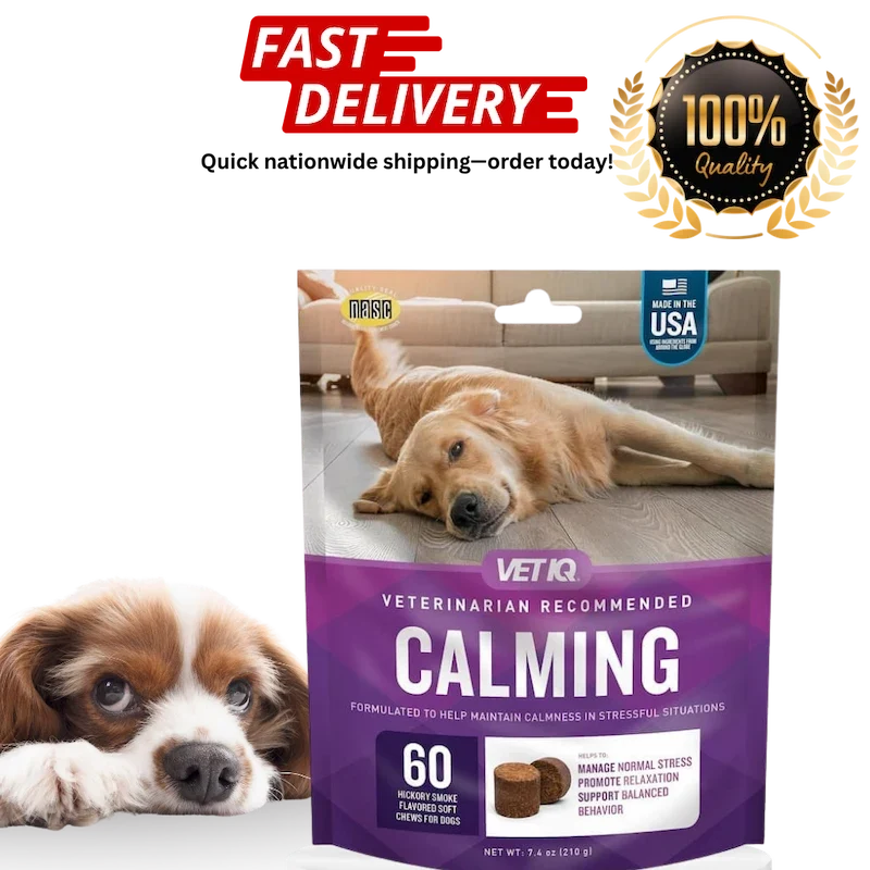 VetIQ Calming Support Chews for Dogs – 60 Soft Chews