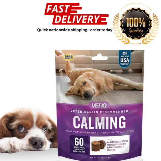 VetIQ Calming Support Chews for Dogs – 60 Soft Chews