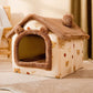 Double-Roof Pet House – Washable Tent Bed for Dogs & Cats
