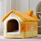 Double-Roof Pet House – Washable Tent Bed for Dogs & Cats
