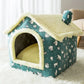 Double-Roof Pet House – Washable Tent Bed for Dogs & Cats