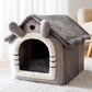 Double-Roof Pet House – Washable Tent Bed for Dogs & Cats