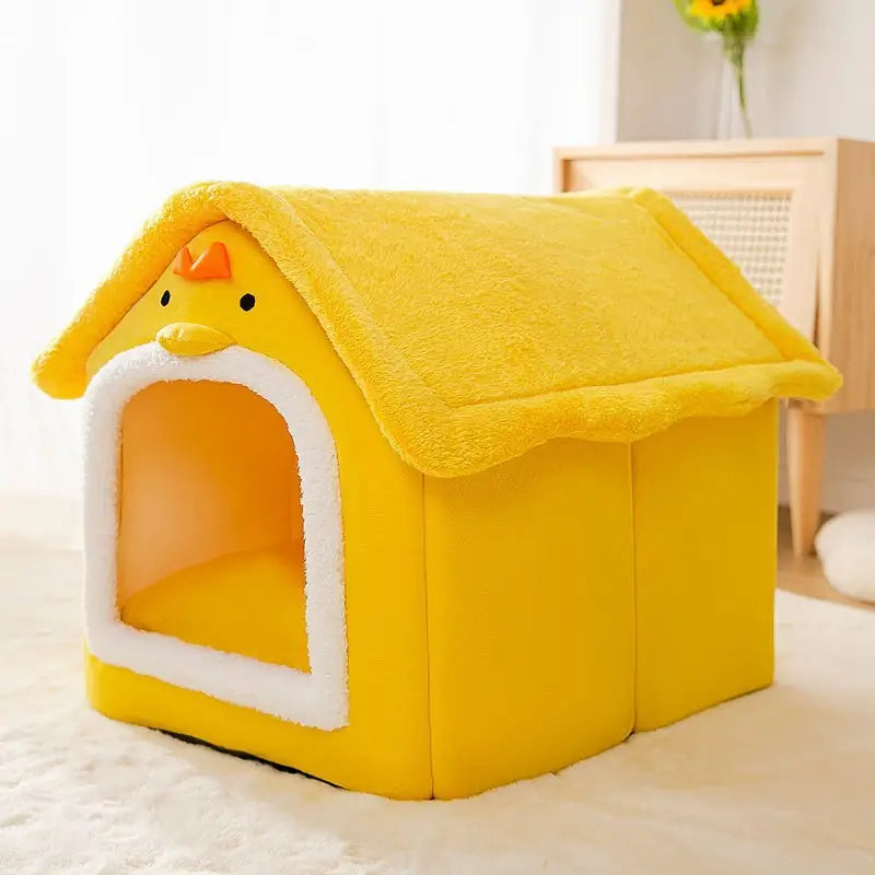 Double-Roof Pet House – Washable Tent Bed for Dogs & Cats