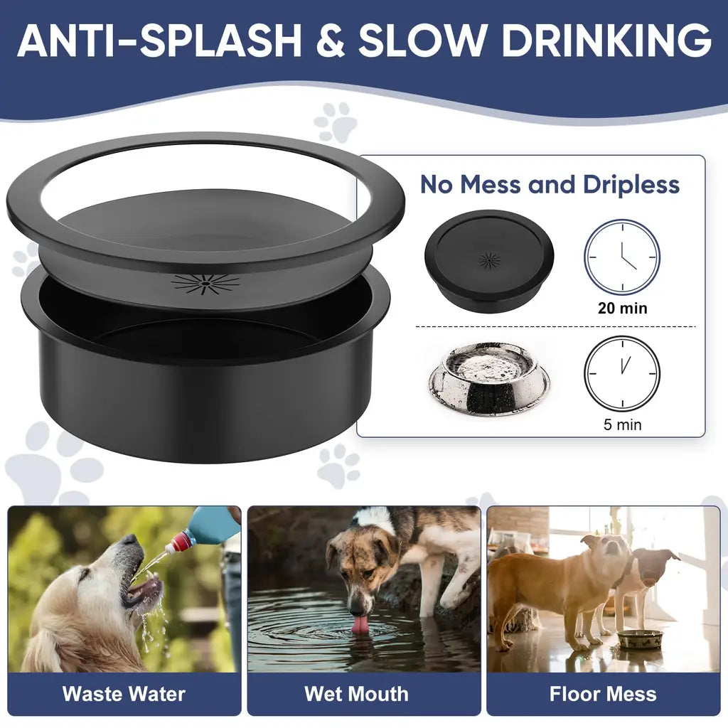 Elevated Dog Bowl Stand with Slow Feeder – 5 Adjustable Heights