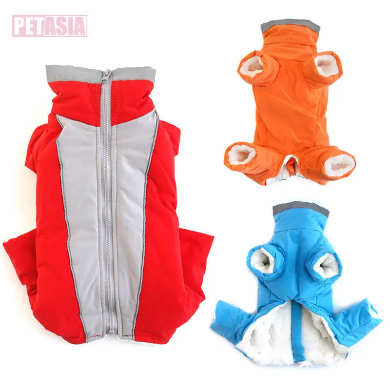 Arctic Glow Reflective Jacket - Plush Winter Dog Coat