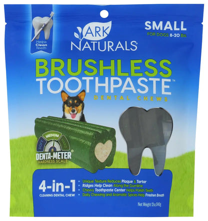 Ark Naturals Brushless Toothpaste, Dog Dental Chews for Small Breeds, Freshens Breath, Helps Reduce Plaque & Tartar, 12oz, 1 Pack