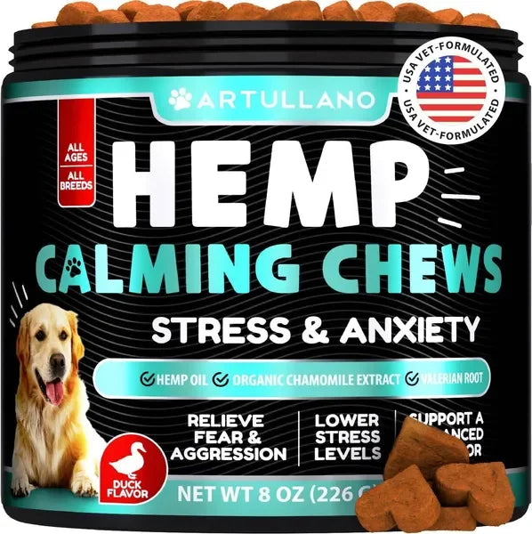 Artullano Hemp Calming Chews for Dogs – 120 Treats