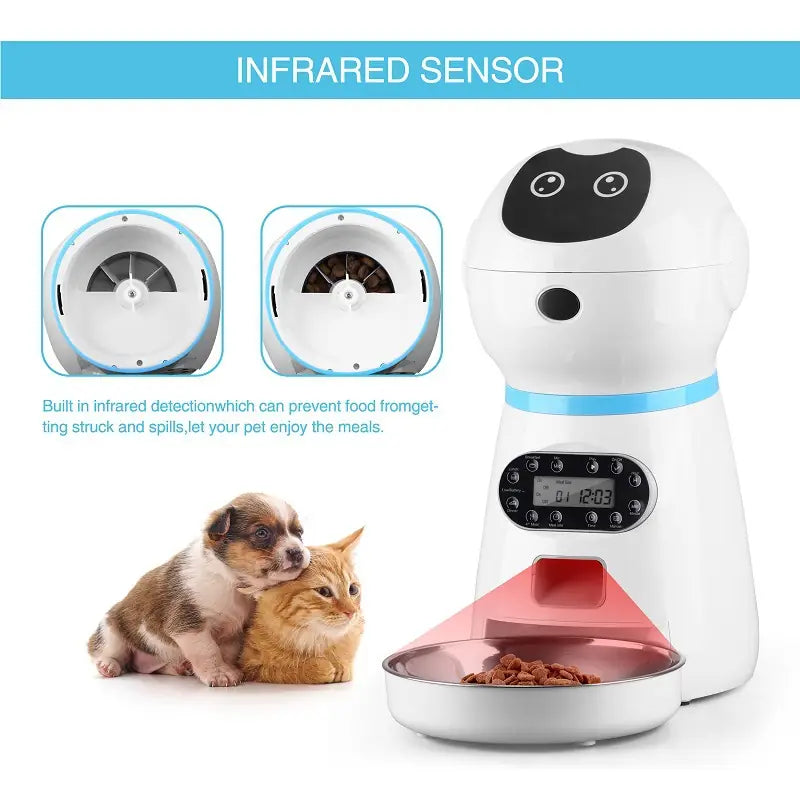 Smart Cat Feeder with Stainless Steel Bowl – Automatic Food Dispenser