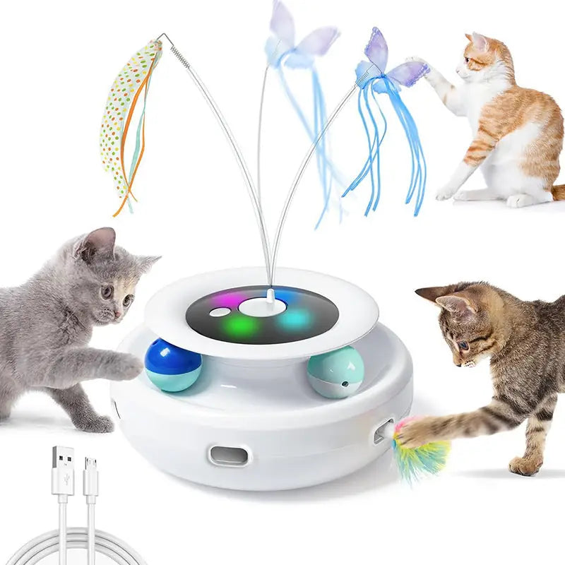 Automatic Cat Teaser Turntable Toy – Interactive Self-Entertainment for Cats