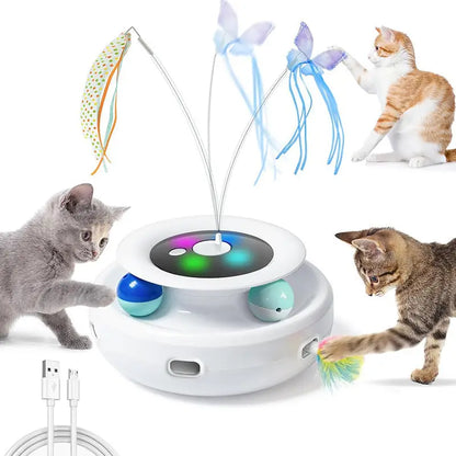 Automatic Cat Teaser Turntable Toy – Interactive Self-Entertainment for Cats