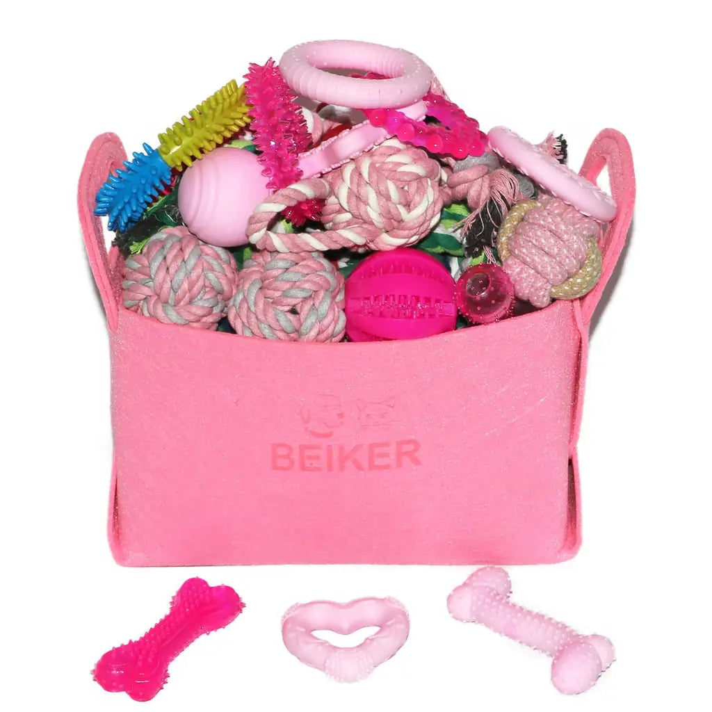 Beiker 20-Pack Puppy Chew Toys | Teething Kit for Small Dogs