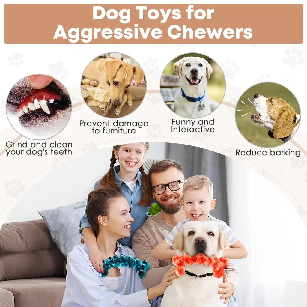 Dog Chew Toys for Aggressive Chewers – 2 Pack Indestructible